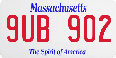 MA license plate 9UB902