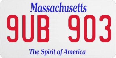 MA license plate 9UB903