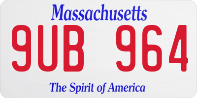 MA license plate 9UB964