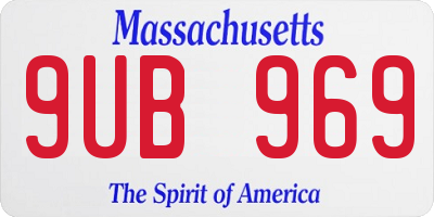 MA license plate 9UB969