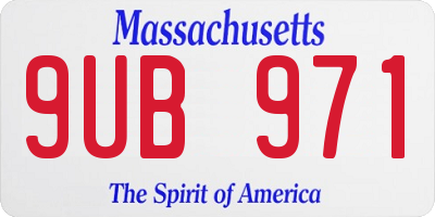 MA license plate 9UB971