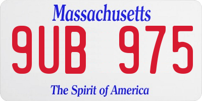 MA license plate 9UB975