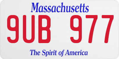 MA license plate 9UB977
