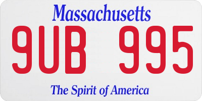 MA license plate 9UB995