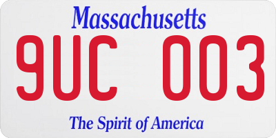 MA license plate 9UC003