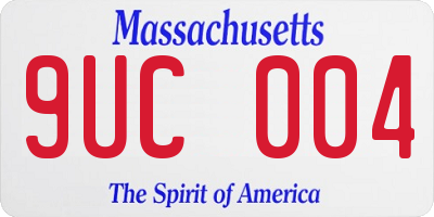 MA license plate 9UC004