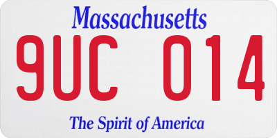 MA license plate 9UC014