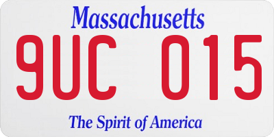 MA license plate 9UC015