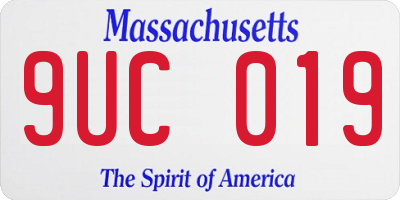 MA license plate 9UC019