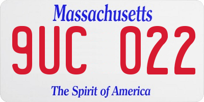 MA license plate 9UC022