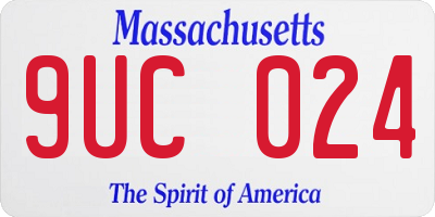 MA license plate 9UC024