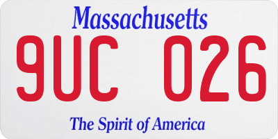 MA license plate 9UC026