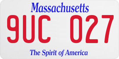 MA license plate 9UC027