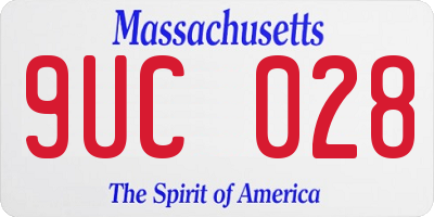 MA license plate 9UC028