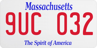 MA license plate 9UC032