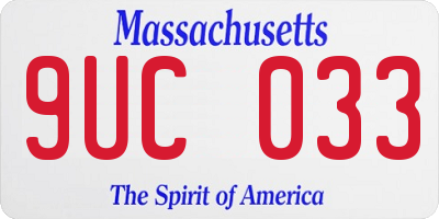 MA license plate 9UC033