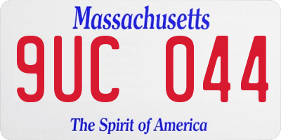 MA license plate 9UC044