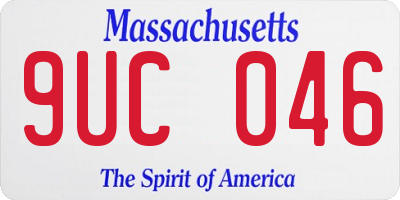 MA license plate 9UC046