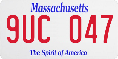 MA license plate 9UC047