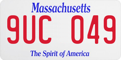 MA license plate 9UC049