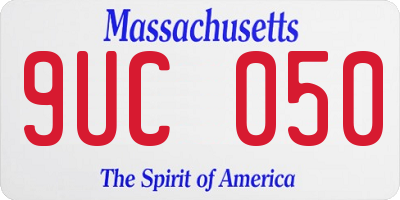 MA license plate 9UC050