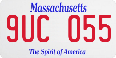 MA license plate 9UC055