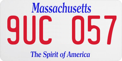 MA license plate 9UC057