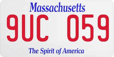 MA license plate 9UC059