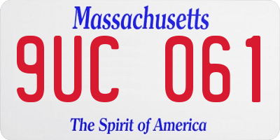 MA license plate 9UC061