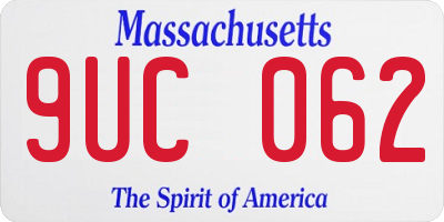MA license plate 9UC062