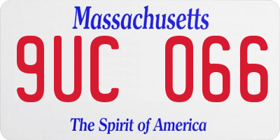 MA license plate 9UC066