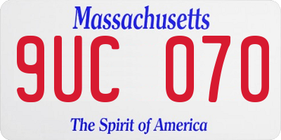 MA license plate 9UC070