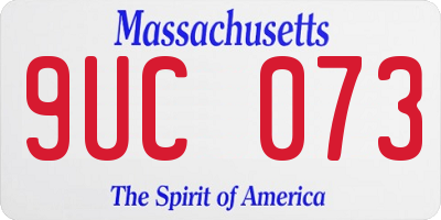 MA license plate 9UC073