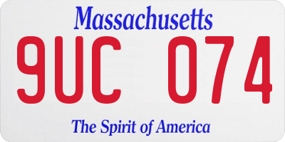 MA license plate 9UC074