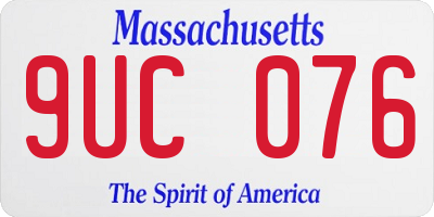 MA license plate 9UC076