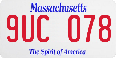 MA license plate 9UC078