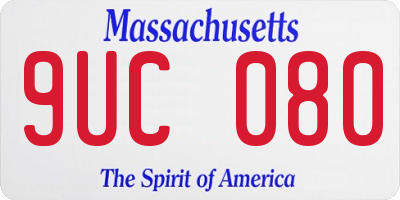 MA license plate 9UC080
