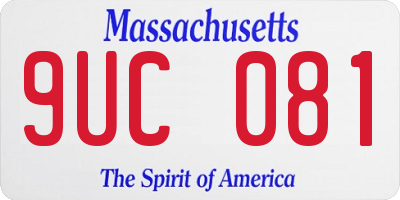 MA license plate 9UC081