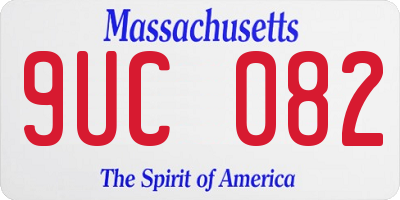 MA license plate 9UC082