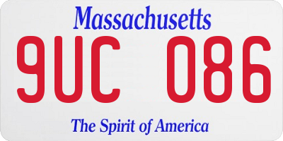 MA license plate 9UC086
