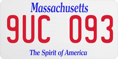 MA license plate 9UC093