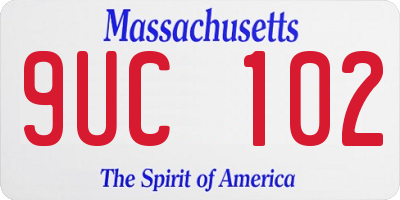 MA license plate 9UC102