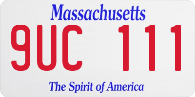 MA license plate 9UC111