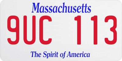 MA license plate 9UC113
