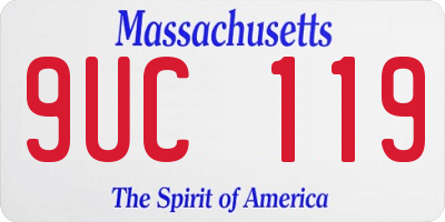 MA license plate 9UC119