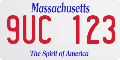 MA license plate 9UC123