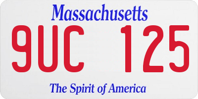 MA license plate 9UC125
