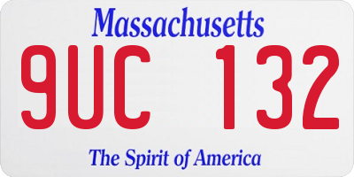 MA license plate 9UC132