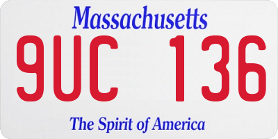 MA license plate 9UC136