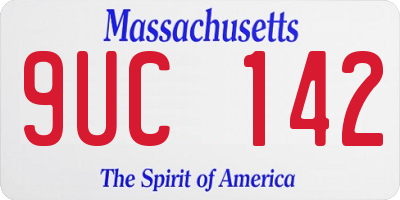 MA license plate 9UC142